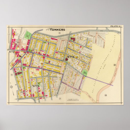 Yonkers New York Map Poster (Voorkant)