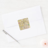 Yonkers New York Map Vierkante Sticker (Envelop)