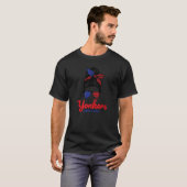 Yonkers New York Retro Messy Bun T-shirt (Voorkant volledig)