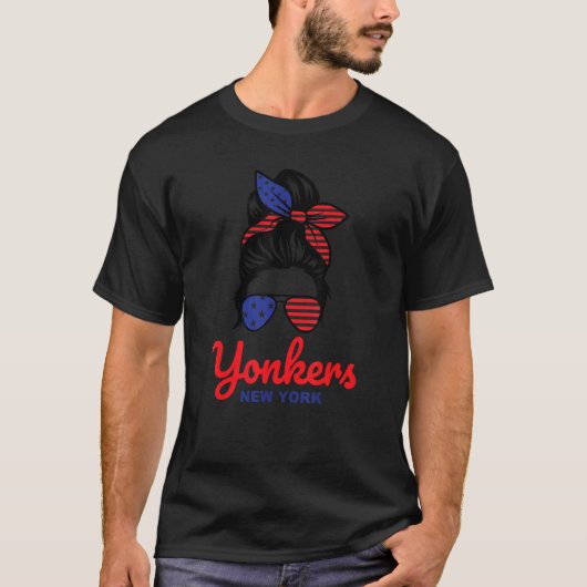 Yonkers New York Retro Rommelige Knot T-shirt (Voorkant)