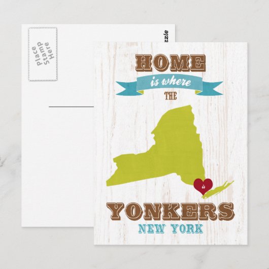 Yonkers, New York - thuis is waar. Briefkaart (Voorkant / Achterkant)