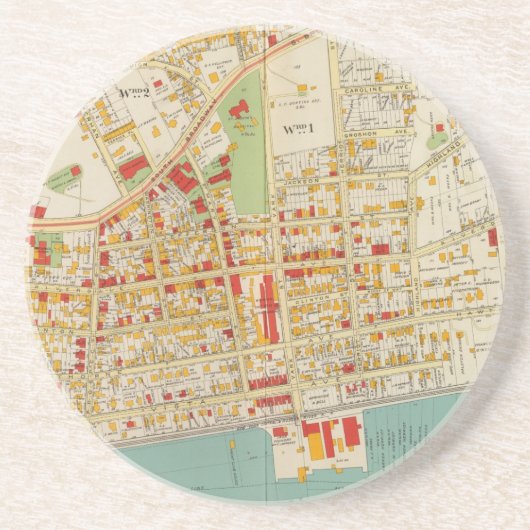 Yonkers New York Zandsteen Onderzetter (Voorkant)