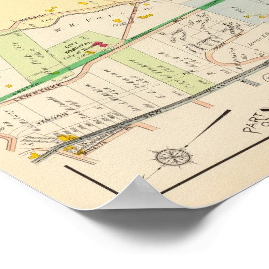 Yonkers NY Atlas Map Poster (Hoek)