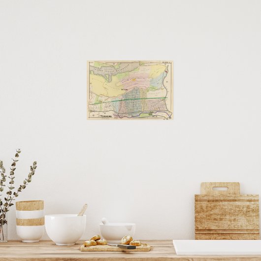 Yonkers NY Atlas Map Poster (Keuken)