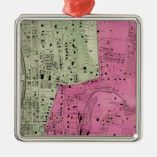 Yonkers, NY Atlas Metalen Ornament (Voorkant)