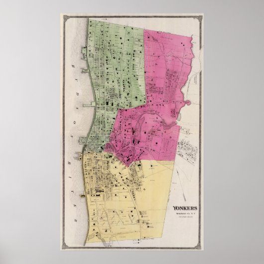 Yonkers, NY Atlas Poster (Voorkant)