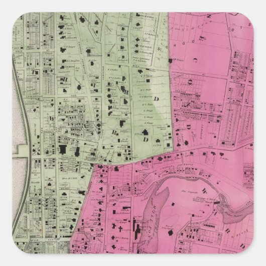 Yonkers, NY Atlas Vierkante Sticker (Voorkant)