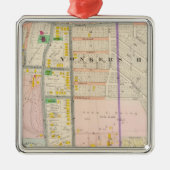 Yonkers NY Map Atlas Metalen Ornament (Voorkant)