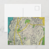 Yonkers, NY  Map Briefkaart (Voorkant / Achterkant)