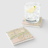 Yonkers NY Map Stenen Onderzetter (Zijkant)