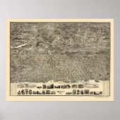 Yonkers, NY Panoramic Map - 1899 Poster (Voorkant)