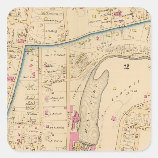 Yonkers wards 2-3, New York Vierkante Sticker (Voorkant)