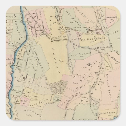 Yonkers wards 3-4, New York 2 Vierkante Sticker (Voorkant)