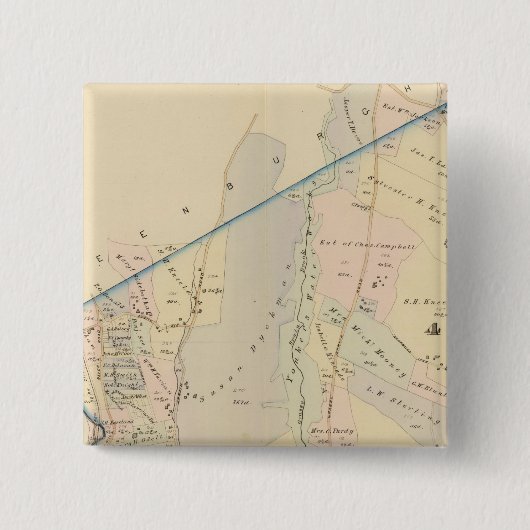 Yonkers wards 3-4, New York Vierkante Button 5,1 Cm (Voorkant)