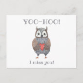 Yoo-hoo Heart Owl I Miss You School Teacher Briefkaart (Voorkant)