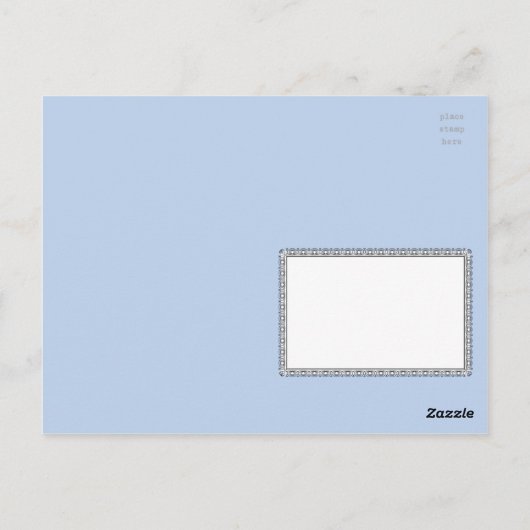 Yoo Hoo Owl Greeting in Blue Briefkaart (Achterkant)