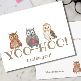 Yoo-hoo Waterverf is eigendom van ik Miss You Scho Briefkaart