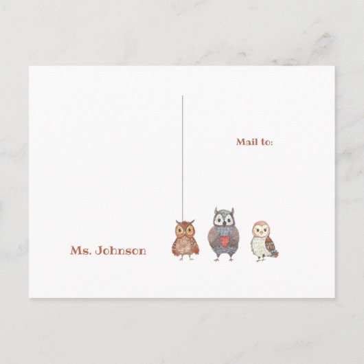 Yoo-hoo Waterverf is eigendom van ik Miss You Scho Briefkaart (Achterkant)