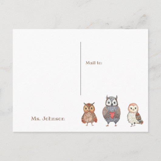 Yoo-hoo Waterverf is eigendom van ik Miss You Scho Briefkaart (Achterkant)