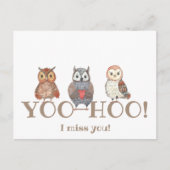 Yoo-hoo Waterverf is eigendom van ik Miss You Scho Briefkaart (Voorkant)