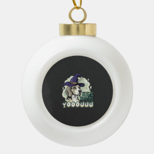 Yooouuu Geesten Beagle Hond Paarse Heksenhoed Hall Keramische Bal Ornament