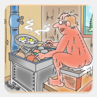 YOOPER FRIET EIEREN OP EEN SAUNA KACHEL STICKERS