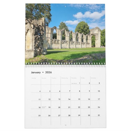 York 2026 kalender (Jan 2026)