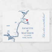 York Beach Maine Bruiloft Neem een shot Likeurfles Etiket (Enkel label)