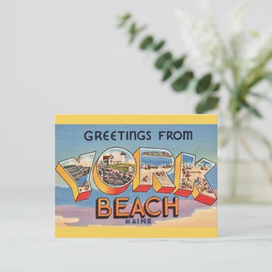 York Beach Maine Groeten Briefkaart (Staand voorkant)