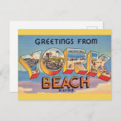 York Beach Maine Groeten Briefkaart (Voorkant / Achterkant)