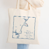 York Beach Maine Kaart Elegant Bruiloft Welkom Tote Bag