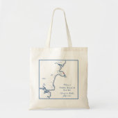 York Beach Maine Kaart Elegant Bruiloft Welkom Tote Bag (Voorkant)