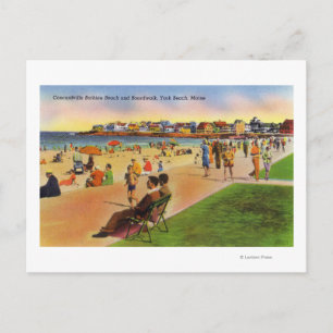 York Beach Uitzicht Concordville Beach & Briefkaart