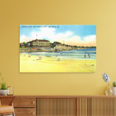 York Beach Uitzicht of Young's Hotel and Union Canvas Afdruk (Insitu (Woonkamer))