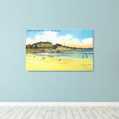York Beach Uitzicht of Young's Hotel and Union Canvas Afdruk (Insitu (Houten vloer))