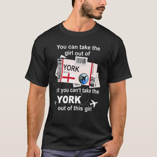 York Boarding Pass York Girl York T-shirt (Voorkant)
