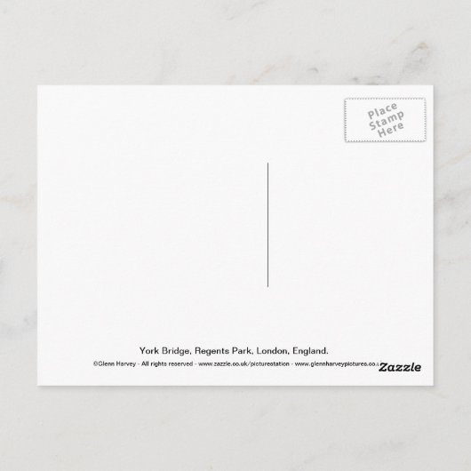 York Bridge, Londen Briefkaart (Achterkant)