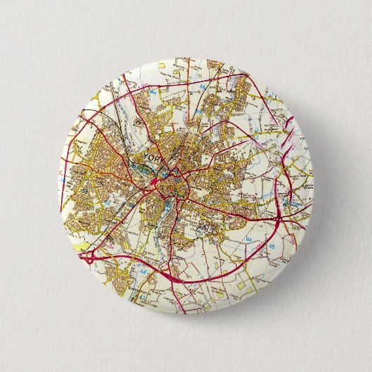 York City Old Map Button Badge (Voorkant)