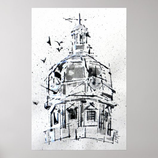 York County Courthouse Koepel / Kunstenaar Larry L Poster (Voorkant)