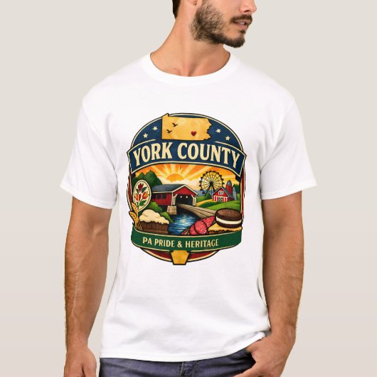 York County PA Pride Erfgoed Embleem T-shirt (Voorkant)