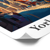 York Engeland Reizen Vintage Illustratie Poster (Hoek)