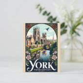 York Engeland Retro Reisposter Kunst Briefkaart (Staand voorkant)