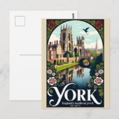 York Engeland Retro Reisposter Kunst Briefkaart (Voorkant / Achterkant)