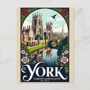 York Engeland Retro Reisposter Kunst Briefkaart