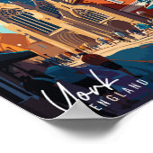 York Engeland vintage reisillustratie Poster (Hoek)