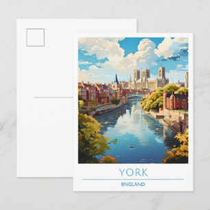 York Engeland Vintage Travel Briefkaart