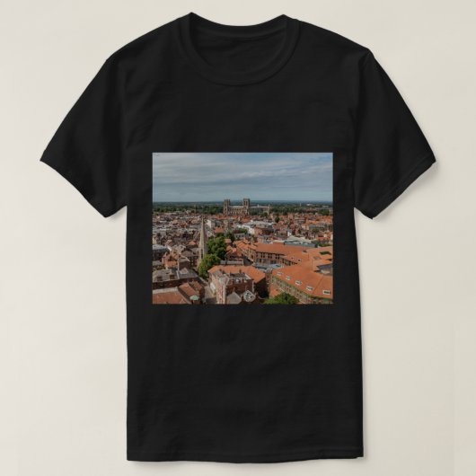 York England UK Rooftops and York Minster Cathedra T-shirt (Design voorkant)