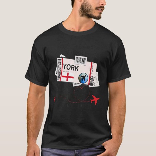 York Girl York Boarding Pass York T-shirt (Voorkant)