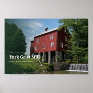 York Grist Mill Fentress County — AI-kunst Poster