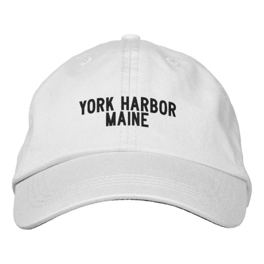York Harbor Maine Hoed Geborduurde Pet (Voorkant)